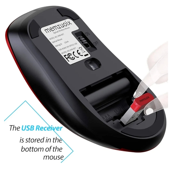 WIRELESS MOUSE, RED - Picture 5 of 10